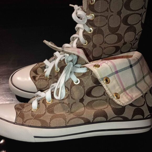 coach hightop canvas sneakers size 8 1/2 - Picture 6 of 6